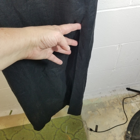 Vtg Elizabeth Wayman black linen criss cross back maxi dress - Picture 7 of 13